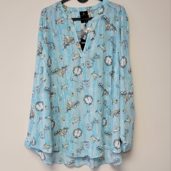 Torrid Disney Cinderella Hi Lo Blouse Blue 1X - Picture 3 of 7